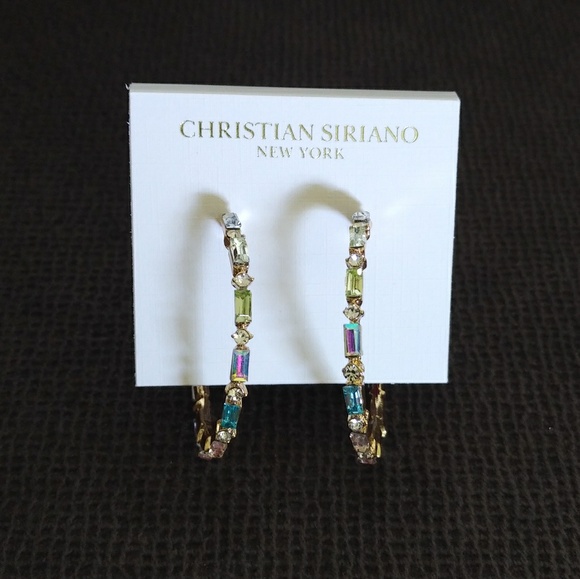 Christian Siriano Jewelry Christian Siriano Baguette Hoop Earrings